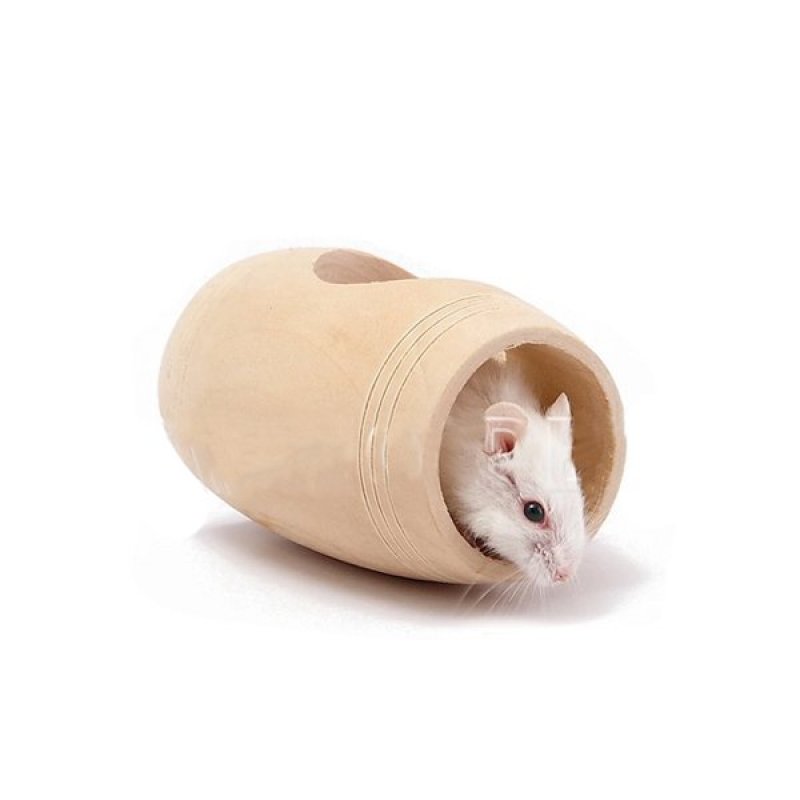 Carno Hamster Oyuncağı Naturel Ahşap Varil