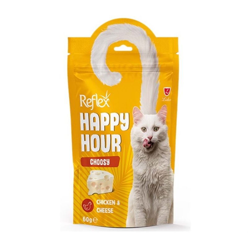 Happy Hour Choosy Chicken & Cheese Tavuk Etli ve Peynirli Seçici Kedi Ödül Maması (60 Gr)